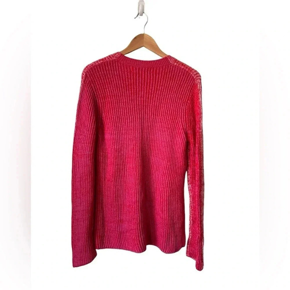 Derek Lam 10 Crosby Bicolor Crew Neck Sweater two-tone knit Merino Wool Size L - Picture 11 of 12